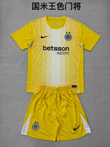 25-26 Inter Milan Goalkeeper Kids Cheap Soccer Jerseys 