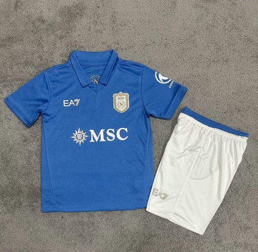 26-27 Napoli Home Kids Soccer Jerseys and shorts