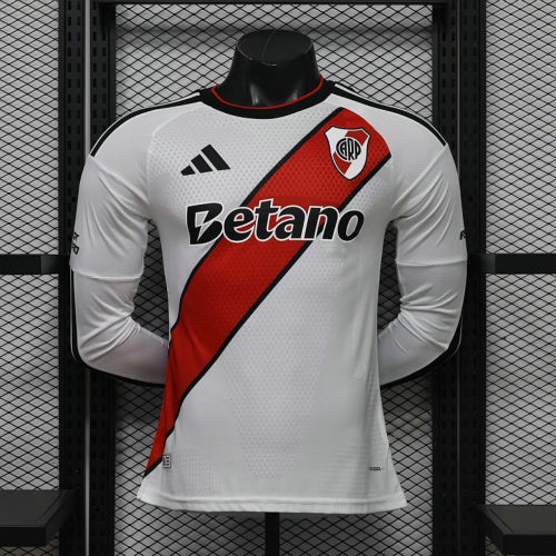 26-27 River Plate Home Long Sleeve Player Version Soccer Jerseys
