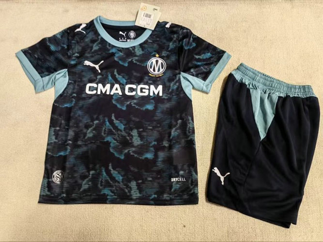26-27 Marseille Away Kids Soccer Jerseys and shorts