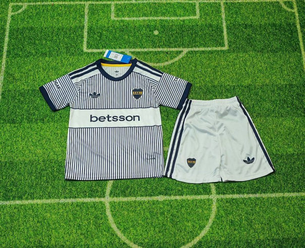 26-27 Boca Juniors Away Kids Soccer Jerseys and shorts